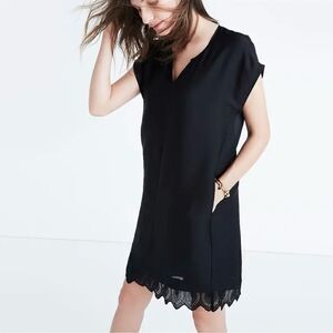 Madewell Dusk way Eyelet Dress In Black Sz XXSMALL